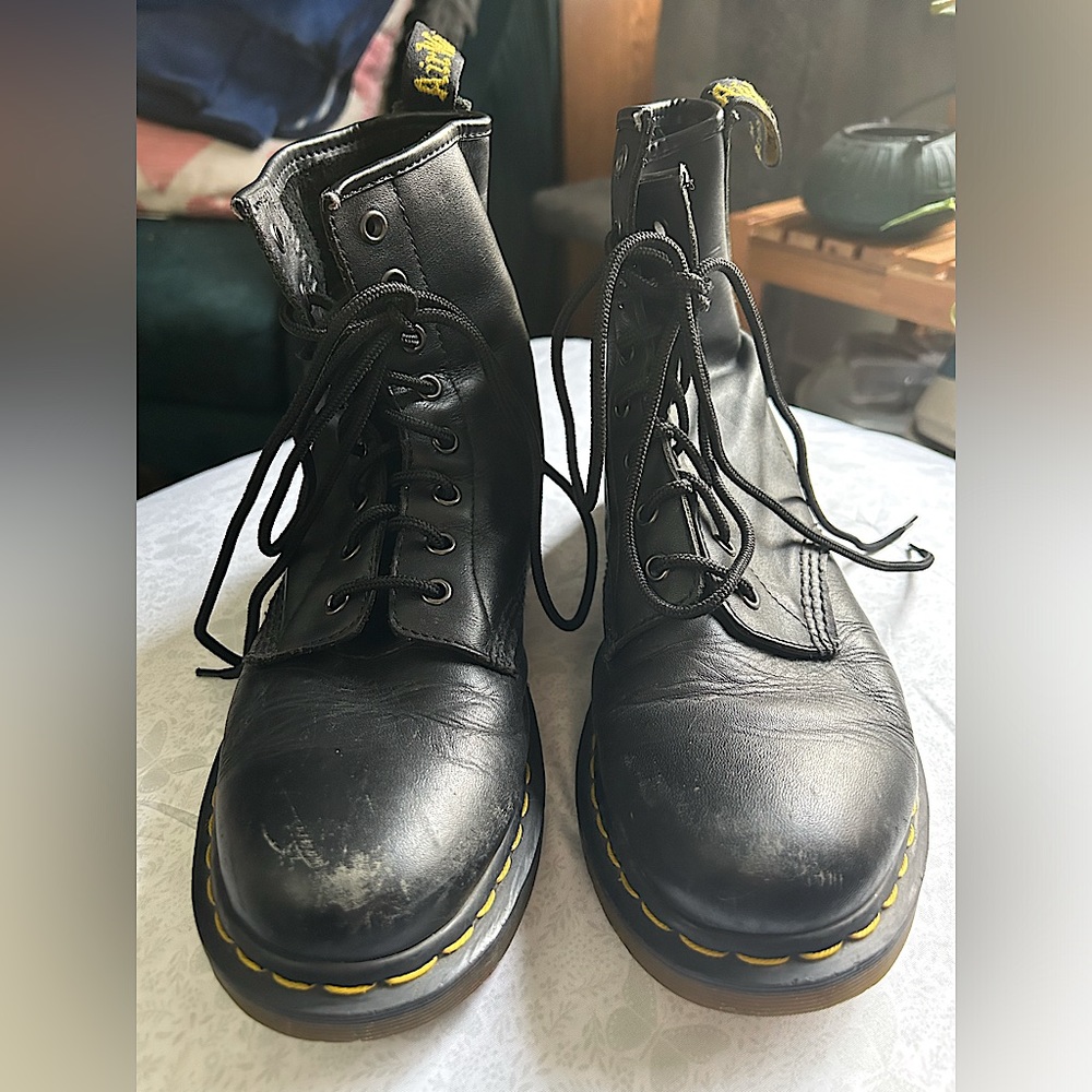 Dr. Martens Black Leather Lace Up Boots